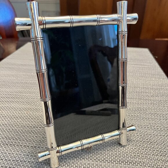 Pottery Barn Silver Bamboo Picture Frame - Picture 1 of 16